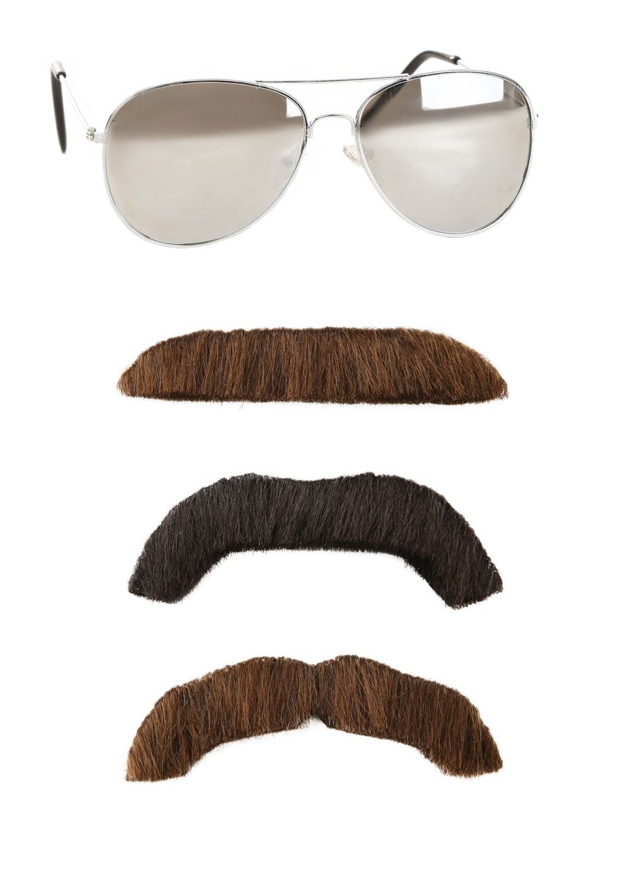 Adult Super Troopers Mustache and Sunglasses Kit