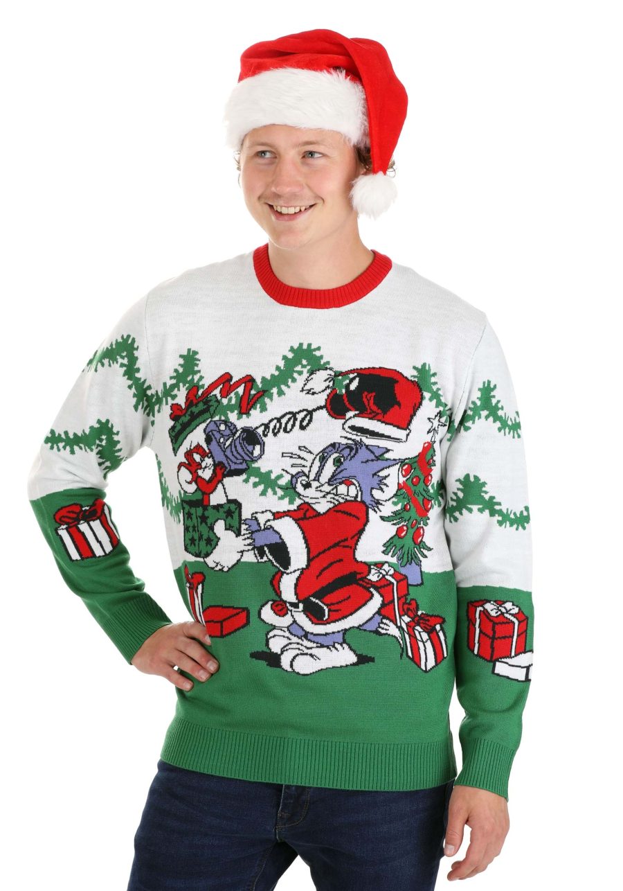 Adult Tom and Jerry Scenic Ugly Christmas Sweater