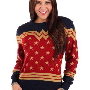 Adult Wonder Woman Dark Blue Ugly Sweater