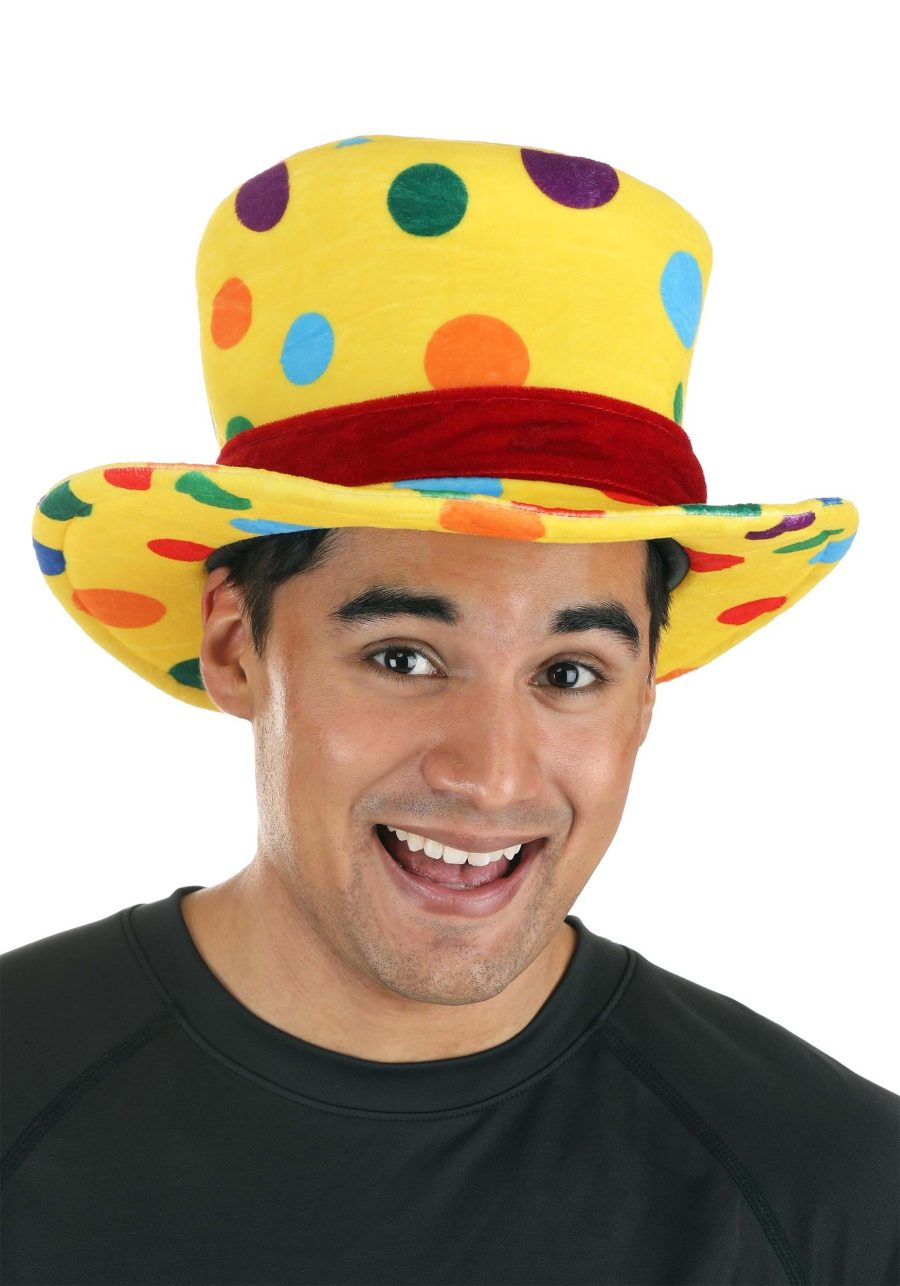 Adult Yellow Clown Top Hat