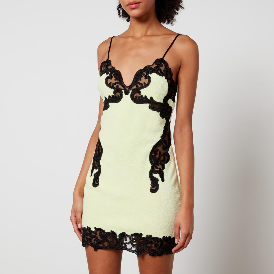 Alexander Wang Embroidered Mesh and Cotton-Terry Mini Dress - US 2/UK 6