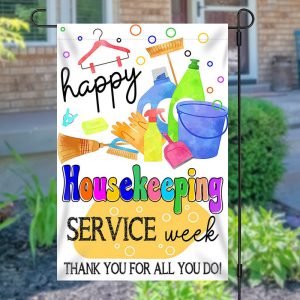 Aperturee Colorful Happy Housekeeping Service Week Garden Flag - Aperturee