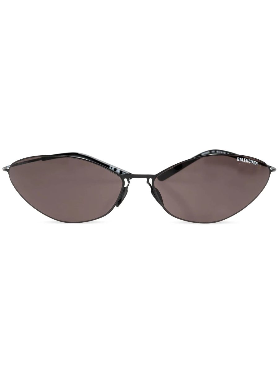 BALENCIAGA UNISEX Logo-Decal Cat-Eye Sunglasses Black