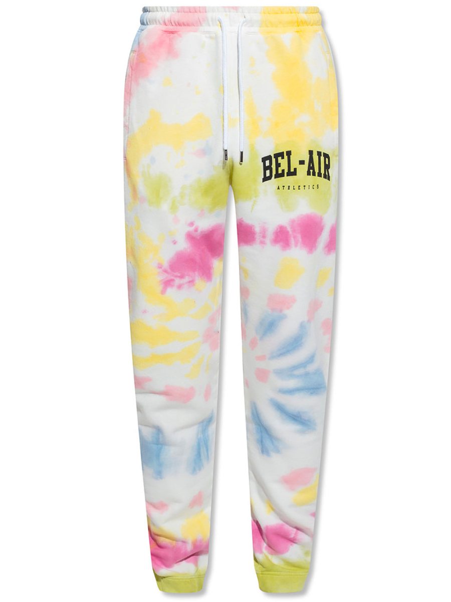 BEL-AIR ATHLETICS Logo Tie-Dye Sweat Pants White