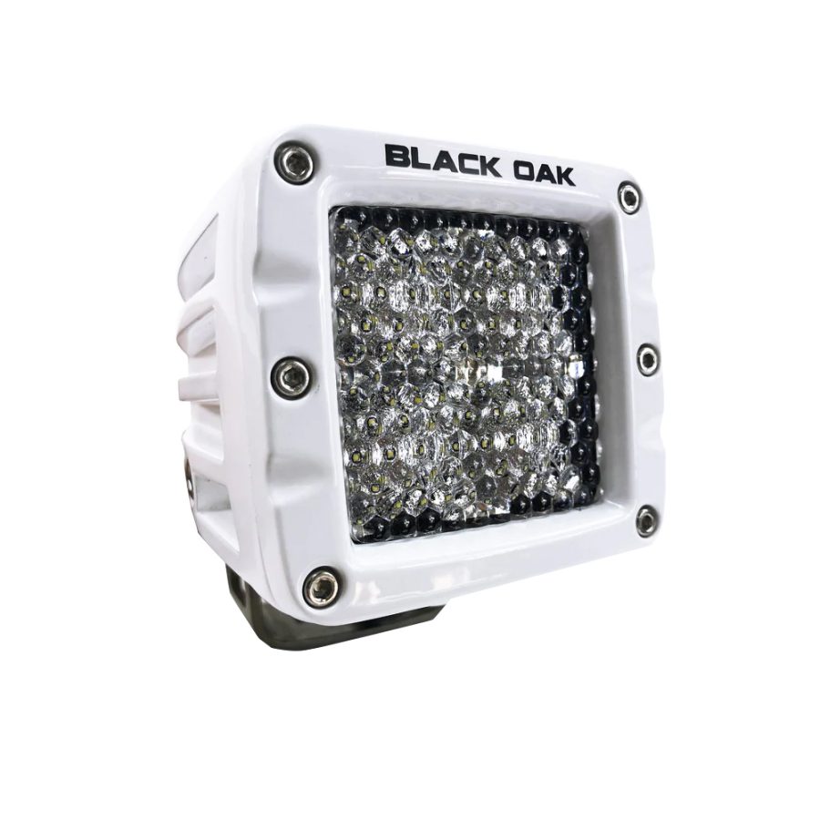 BLACK OAK 2DM-POD10CR 2 INCH Marine LED Pod Light - Diffused Optics - White Housing - Pro Series 3.0