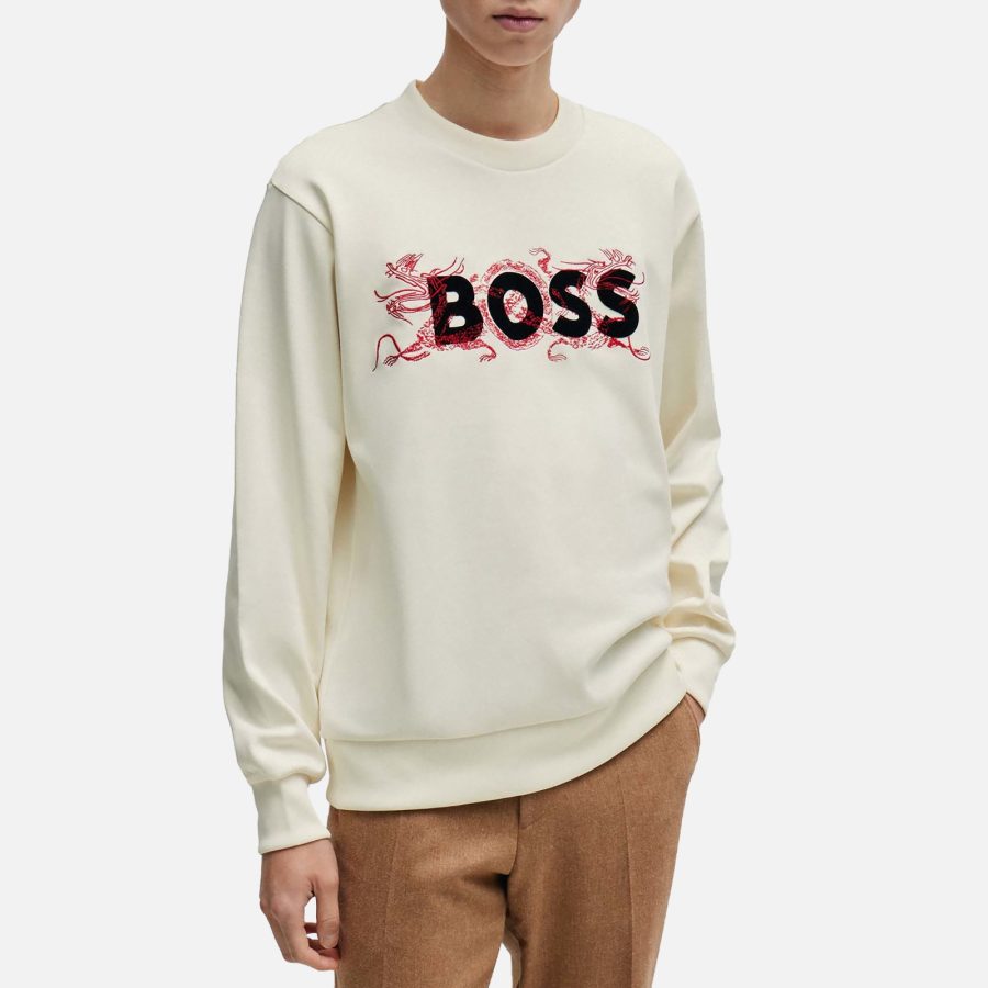 BOSS Black Soleri Lunar New Year Cotton-Jersey Sweatshirt - S