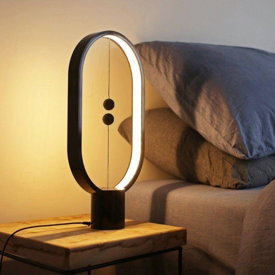 Balance Wood Magnetic LED Oval Table Lamp