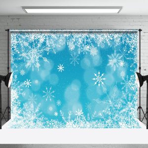 Beautiful Snowflake Polka Dot Bokeh Photo Backdrop - Aperturee