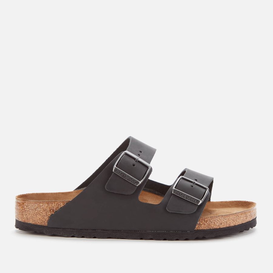 Birkenstock Men's Arizona Oiled Leather Double Strap Sandals - Black - EU 41/UK 7.5