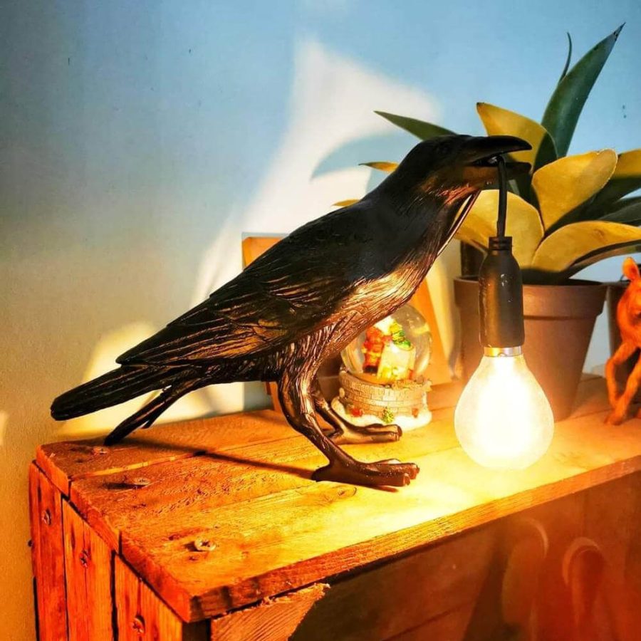 Black Raven Bird Crow Lamp