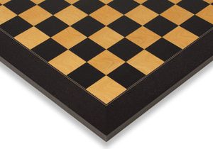 Black & Ash Burl High Gloss Deluxe Chess Board 1.5 Squares