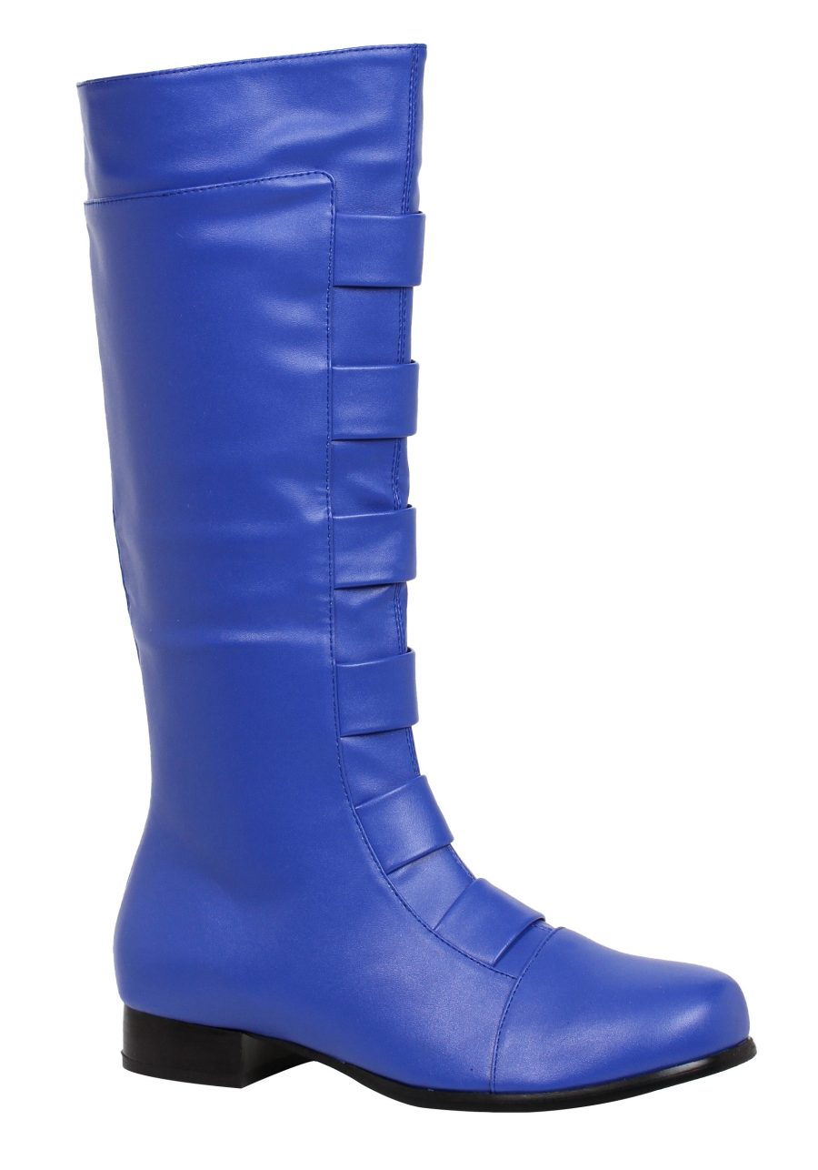 Blue Superhero Boots for Adults