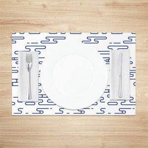 Blue White Pattern Modern Dining Set Of 4 Placemats - Aperturee