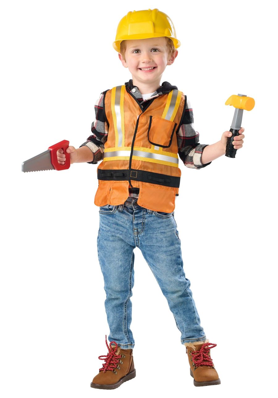 Boy's Toddler Construction Worker Costume Kit