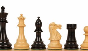 British Staunton Chess Set with Ebonized & Boxwood Pieces - 4 King