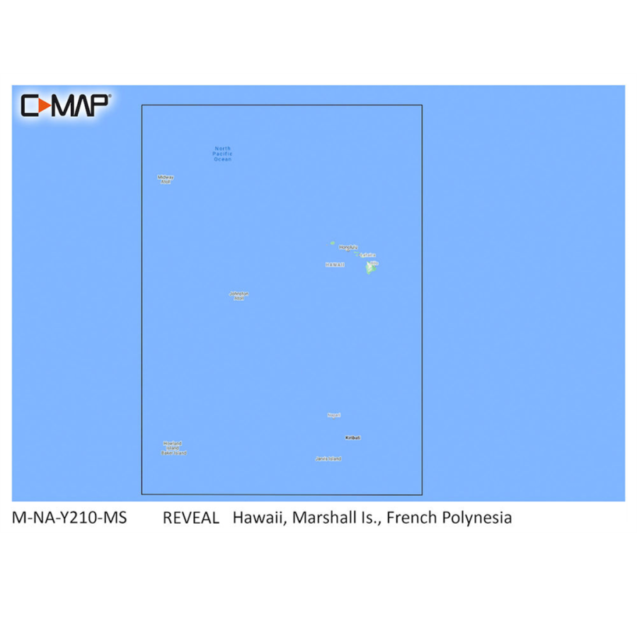 C-MAP MNAY210MS Reveal Coastal - Hawaii, Marshall Islands, French Polynesia, Map Card for Marine GPS Navigation