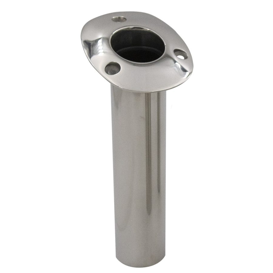 C.E. SMITH 536710 70 Series Standard Flush Mount Rod Holder - 15 Degree - Stainless Steel - Gimbal Bar Bottom - Black Liner