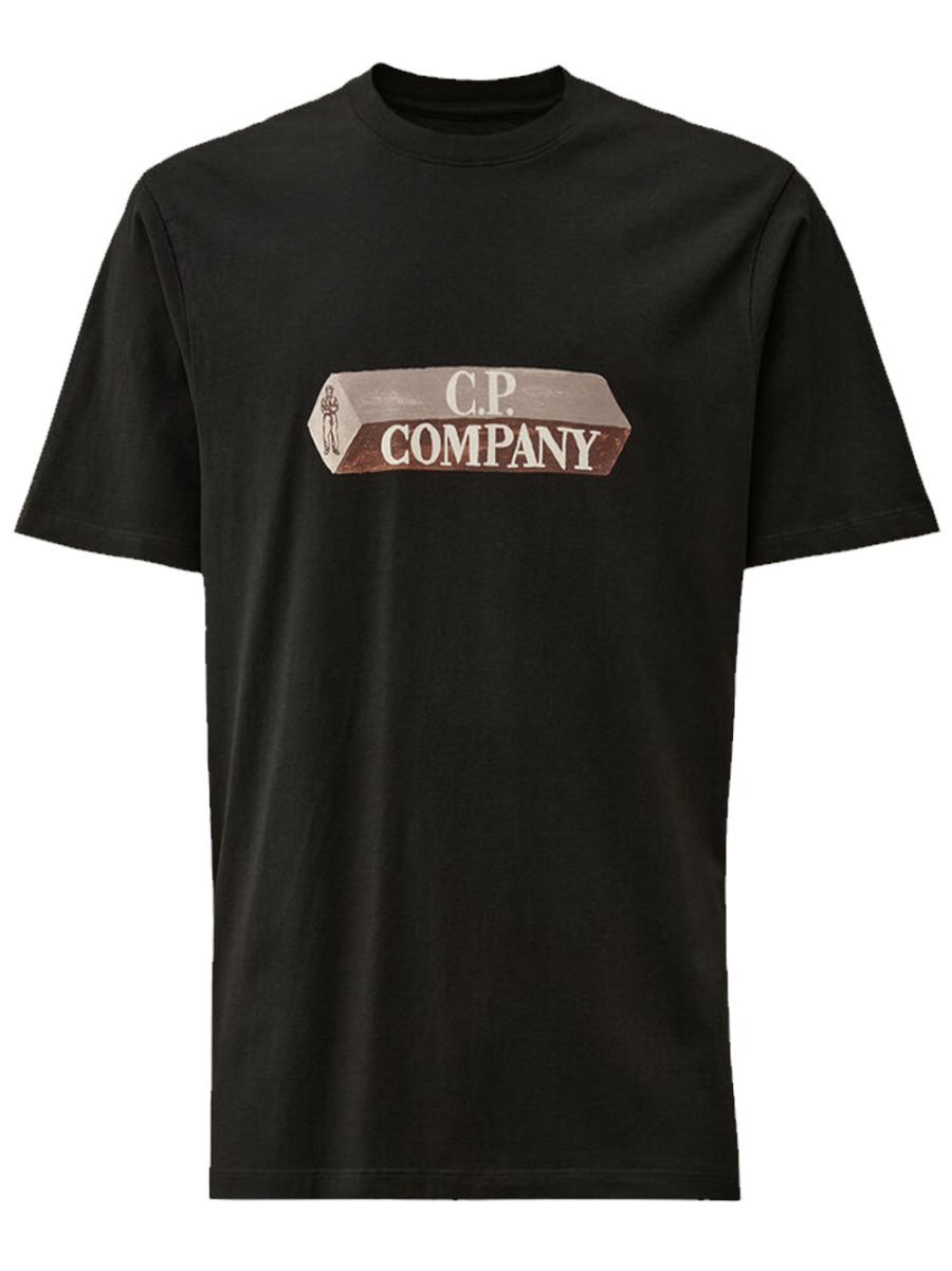 C.P. COMPANY 30/1 Jersey 3D Logo T-Shirt Black