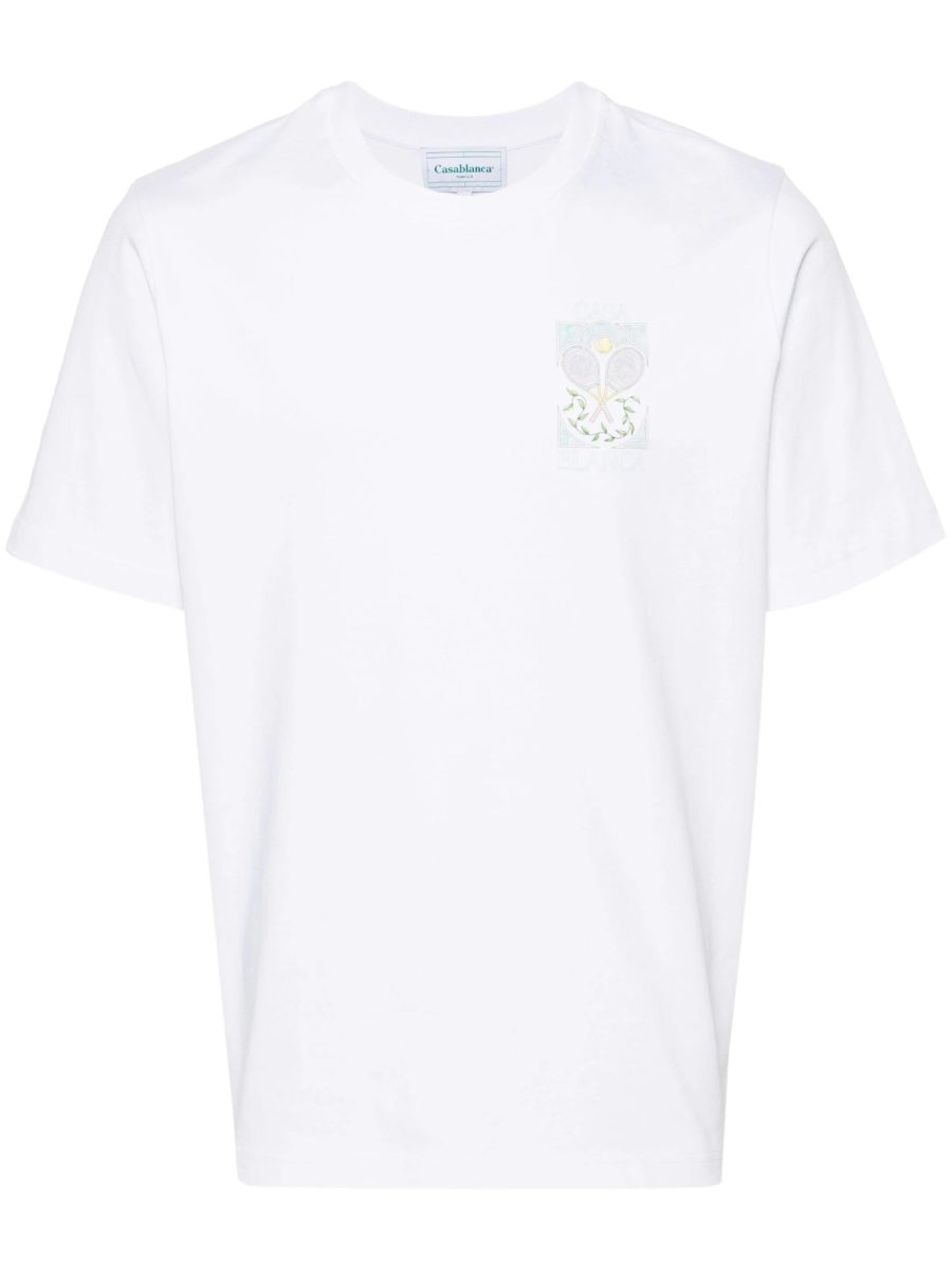 CASABLANCA Tennis Pastelle Cotton T-Shirt White