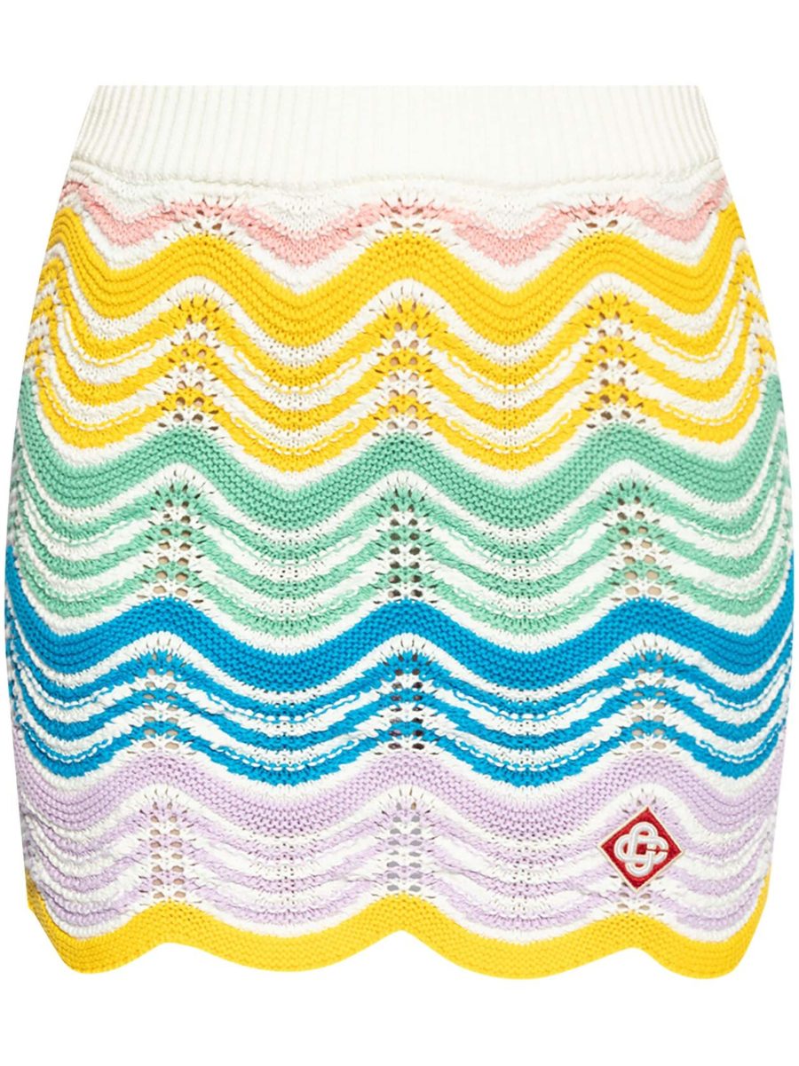 CASABLANCA WOMEN Wave Crochet Skirt Multicolour