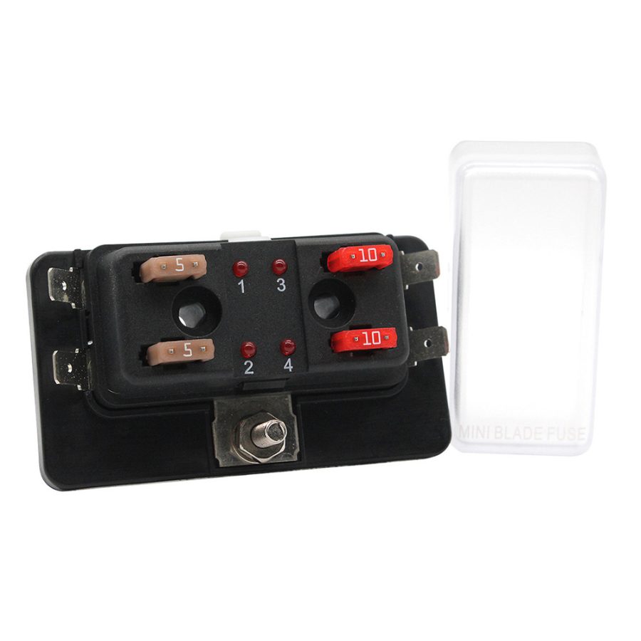 COLE HERSEE 880024-BP STANDARD 4 MINI SERIES FUSE BLOCK W/LED INDICATORS