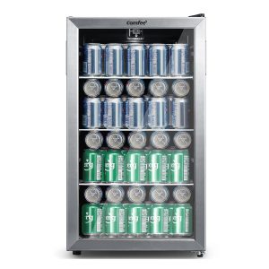 COMFEE' CRV115TAST Cooler, 115 Cans Beverage Refrigerator, Adjustable Thermostat