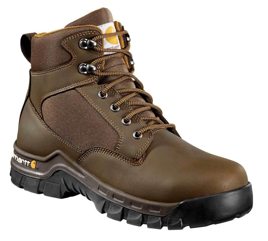 Carhartt - CMF6284 - Men's Brown Rugged Flex 6" Steel Safety Toe Work Boot - Medium - Wide