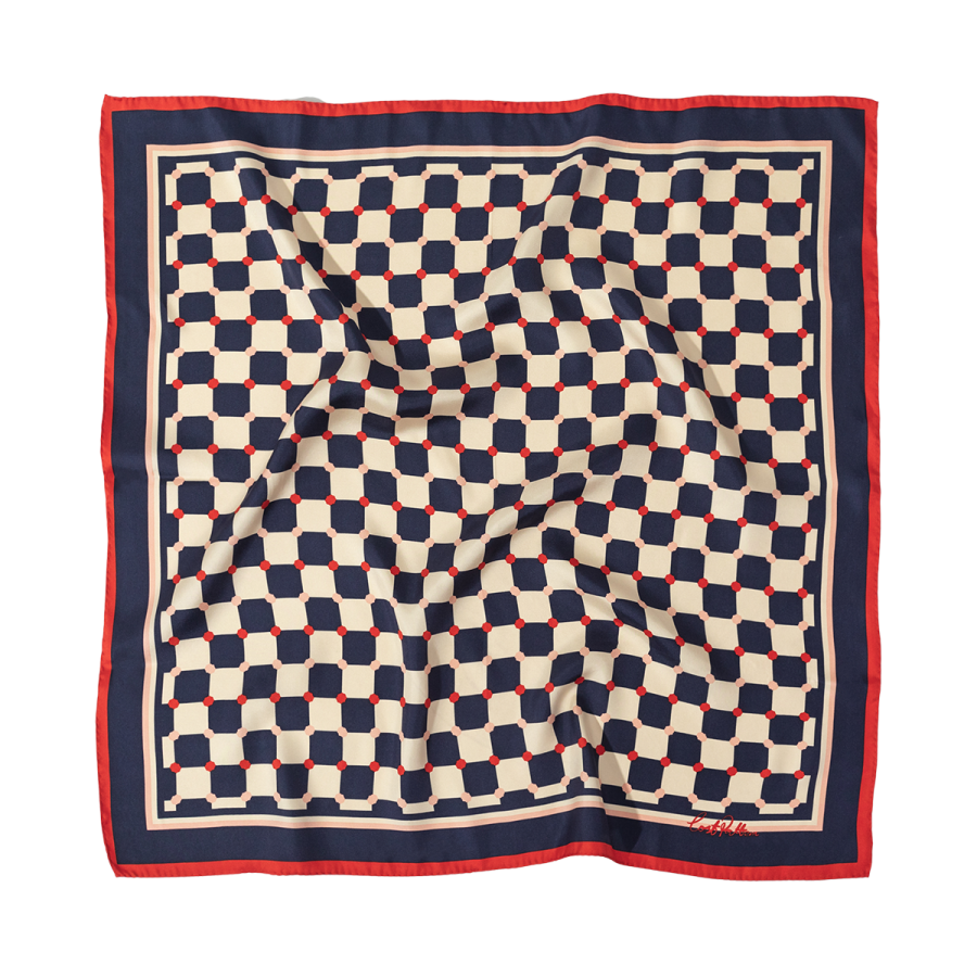 "Checkerboard" Silk Bandana