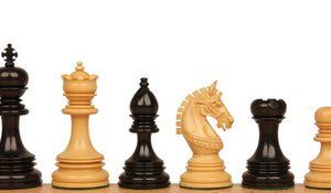 Chetak Staunton Chess Set with Ebony & Boxwood Pieces - 4.25 King