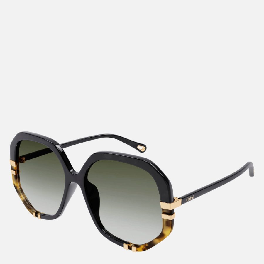 Chloé Women's Oversized Sunglasses - Black/Green