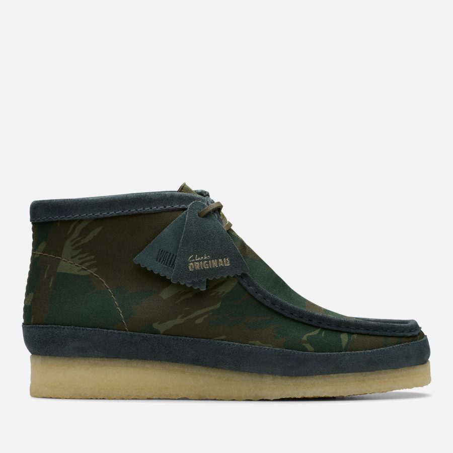 Clarks Originals Men's Harajuku Pack Wallabee Boots - Green Camouflage - UK 7