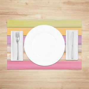 Colorful Wood Texture Fabric Set Of 4 Placemats - Aperturee