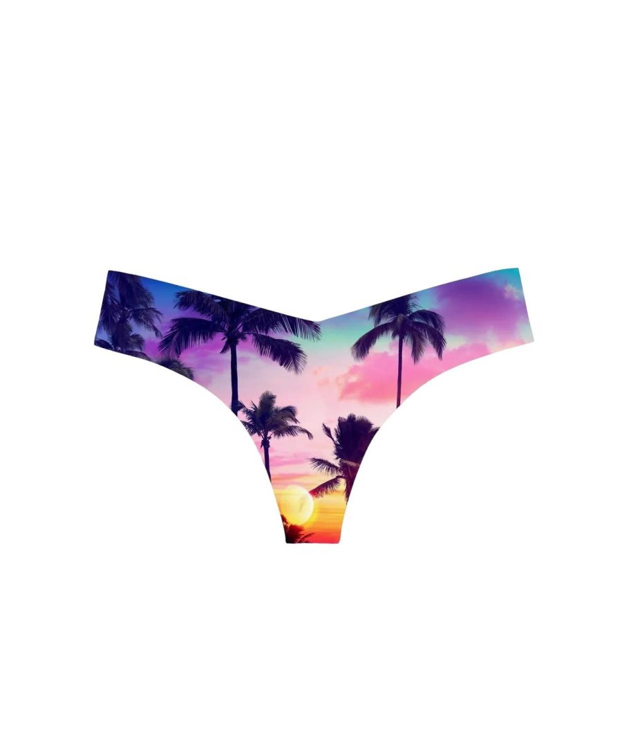 Commando women's photo-op thong underwear in Sunset Palms - size M/L