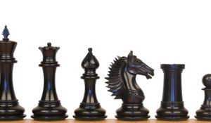 Copenhagen Staunton Chess Set Ebony & Boxwood Pieces with Maple & Zebra Wood (Ebony Inlay) Mission Craft Board