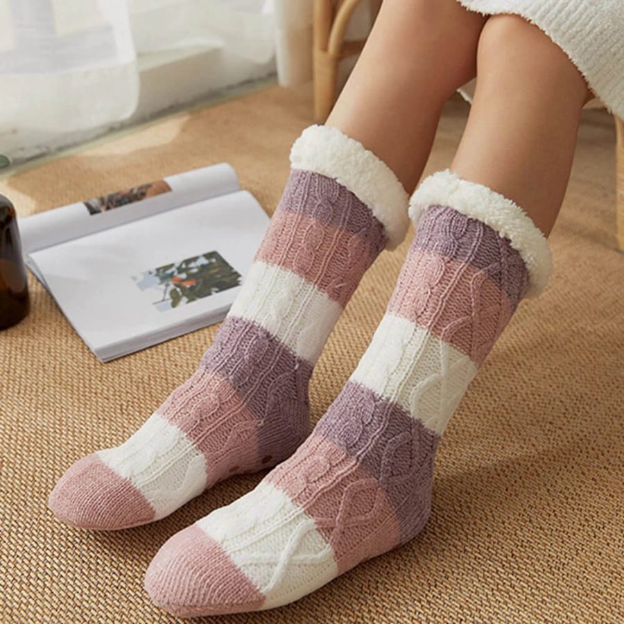 Cozy & Fuzzy Non Skid Sherpa Slipper Socks