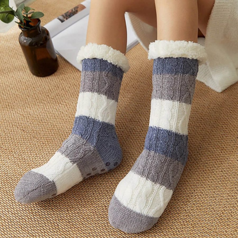 Cozy & Fuzzy Non Skid Sherpa Slipper Socks