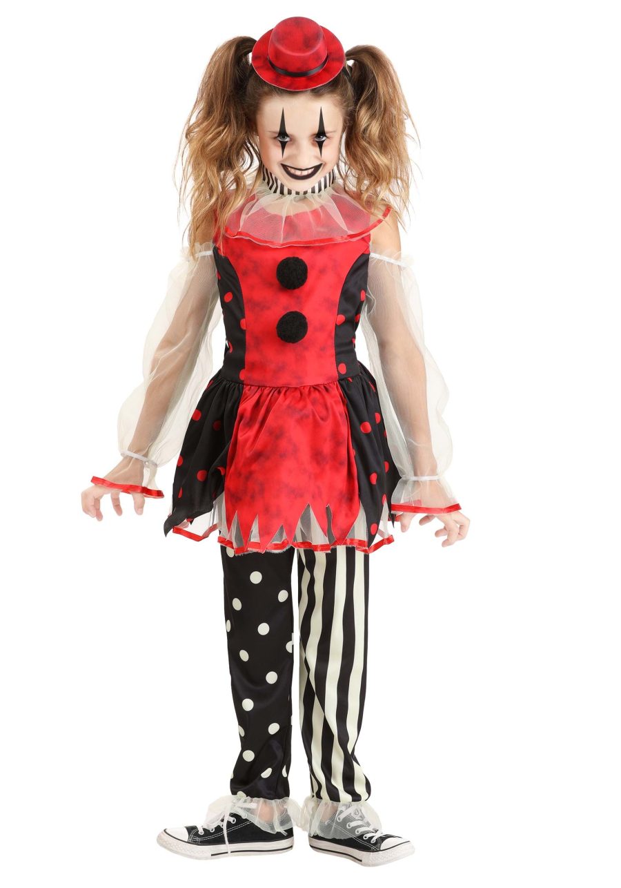 Creepy Vintage Clown Costume for Girls