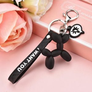 Cute Balloon Dog Car Keychain