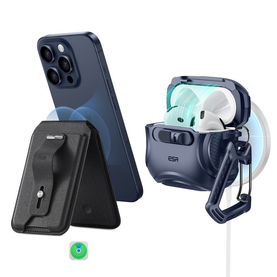 Cyber FlickLock Everyday-Carry Bundle for AirPods 4 Dark Blue