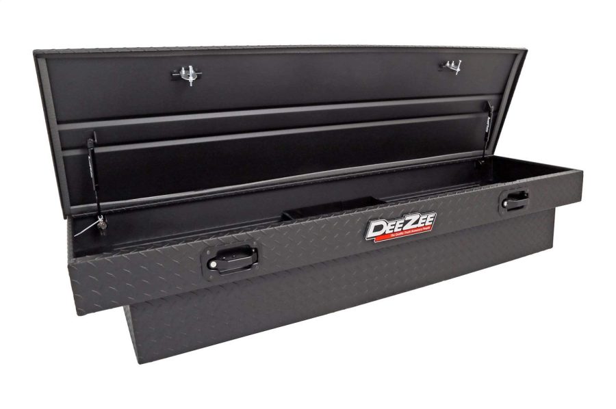 DEE ZEE DZ10170TB Tool Box; Red Label; Crossover Standard; Single Lid; Diamond Tread; Black Textured Powder Coated Aluminum; 20 Inch Length x 69-3/4 Inch Width x 12-1/4 Inch Height; 8.4 Cubic Foot Capacity; With Pull Handles