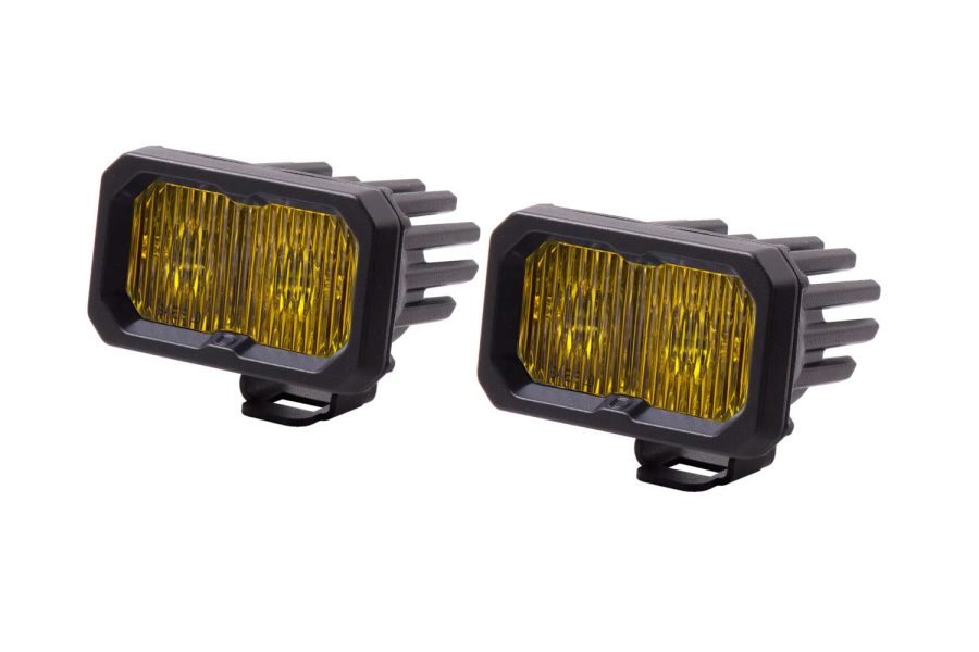 DIODE DYNAMICS DD6407P Stage Series 2in SAE Yellow Pro Standard LED Pod (pair), SAE Fog w/Amber Backlight