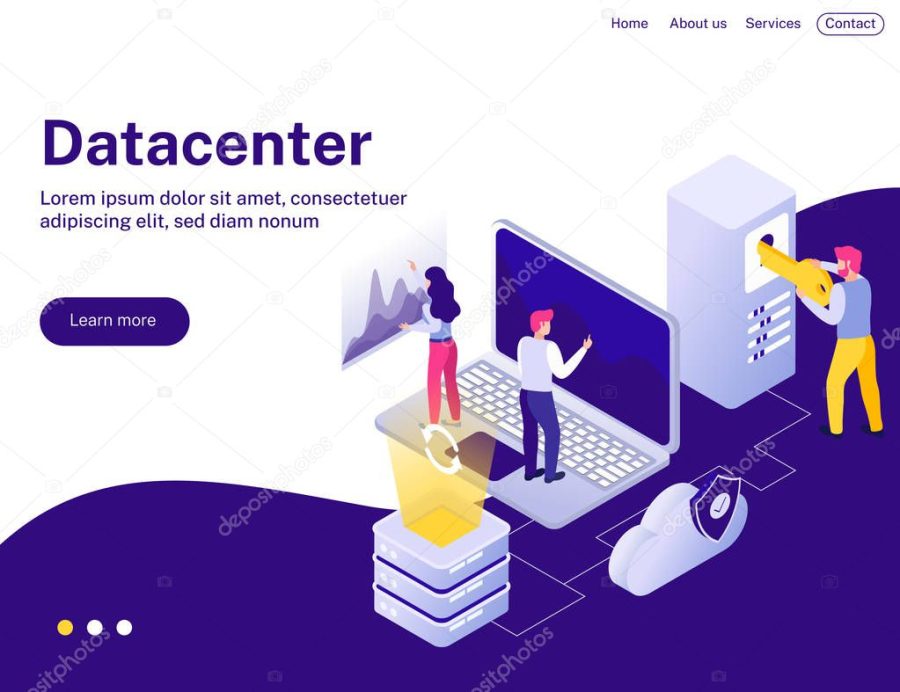 Datacenter Isometric Landing Page