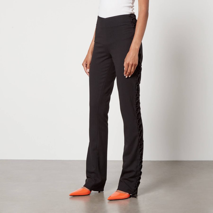 De La Vali Elena Crepe Flared Trousers - UK 8