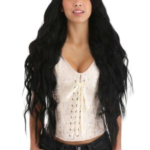 Deep Black Long Wavy Wig