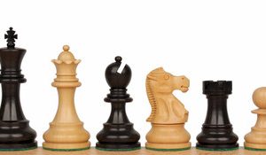 Deluxe Old Club Chess Set with Ebonized & Boxwood Pieces - 3.25 King