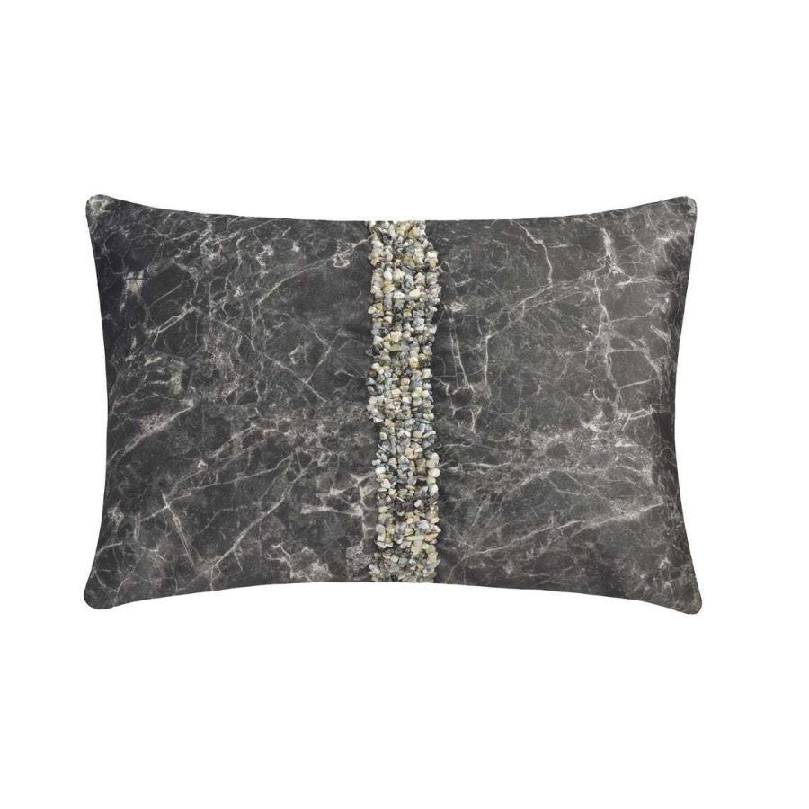 Dendrite Touchstones - Gray Suede Lumbar Pillow Cover