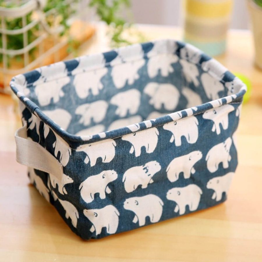 Desktop Fabric Storage Basket