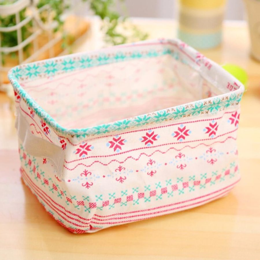 Desktop Fabric Storage Basket