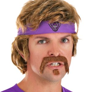 Dodgeball White Goodman Wig and Mustache Kit