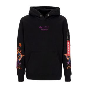 Dragon Emb Hoody Men's Sweatshirt Black